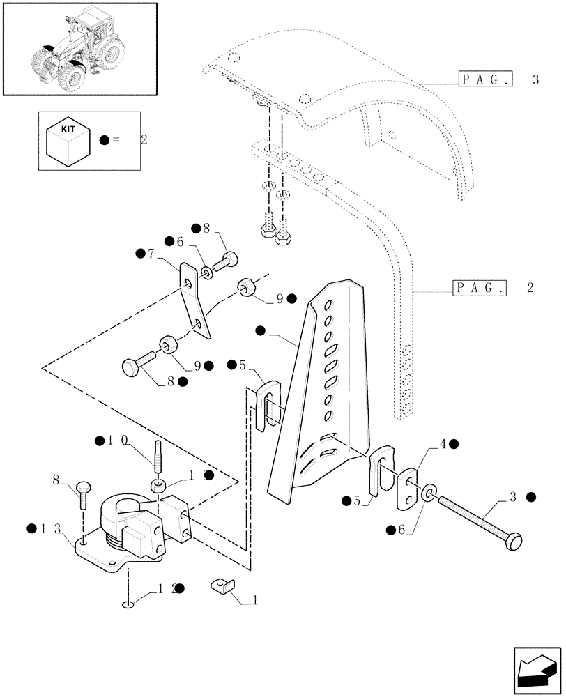 Схема запчастей Case IH MXU115 - (1.87.4/01[01]) - (VAR.337-338) 4WD DYNAMIC FRONT FENDERS WITH AXLE WITH BRAKE - C5040 (08) - SHEET METAL