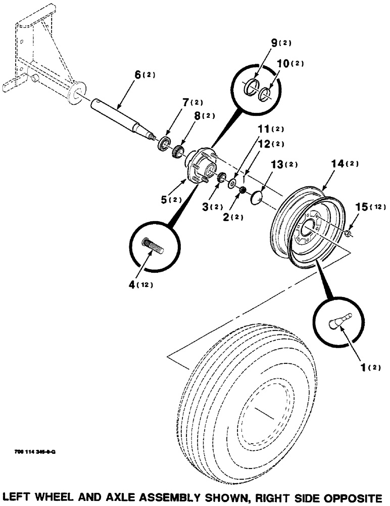 Схема запчастей Case IH 8460 - (7-06) - WHEEL, HUB AND AXLE ASSEMBLY (12) - MAIN FRAME