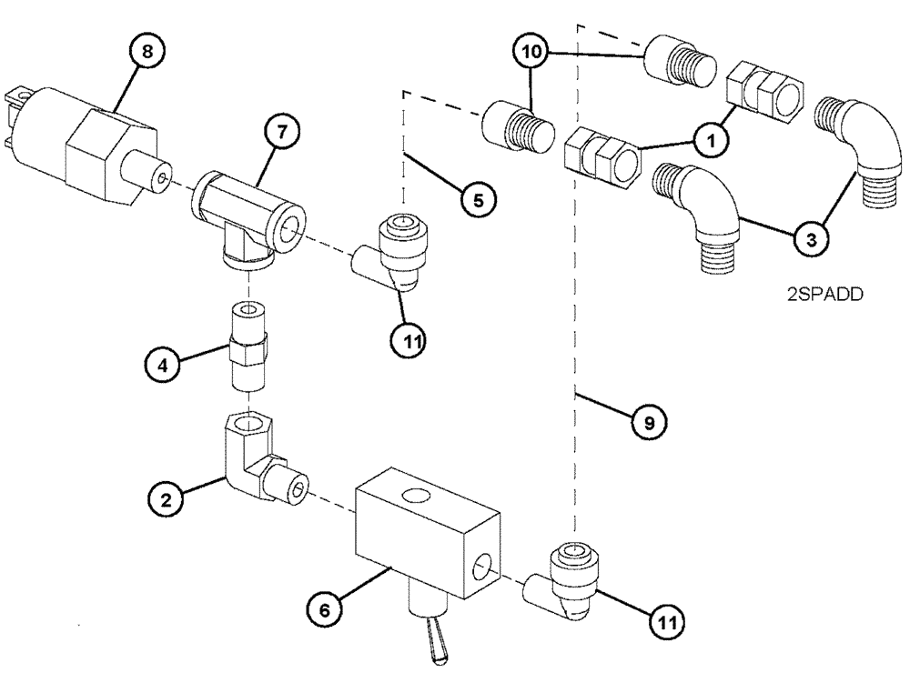 Схема запчастей Case IH 4375 - (07-010) - 2-SPEED SHIFT CIRCUIT Pneumatics