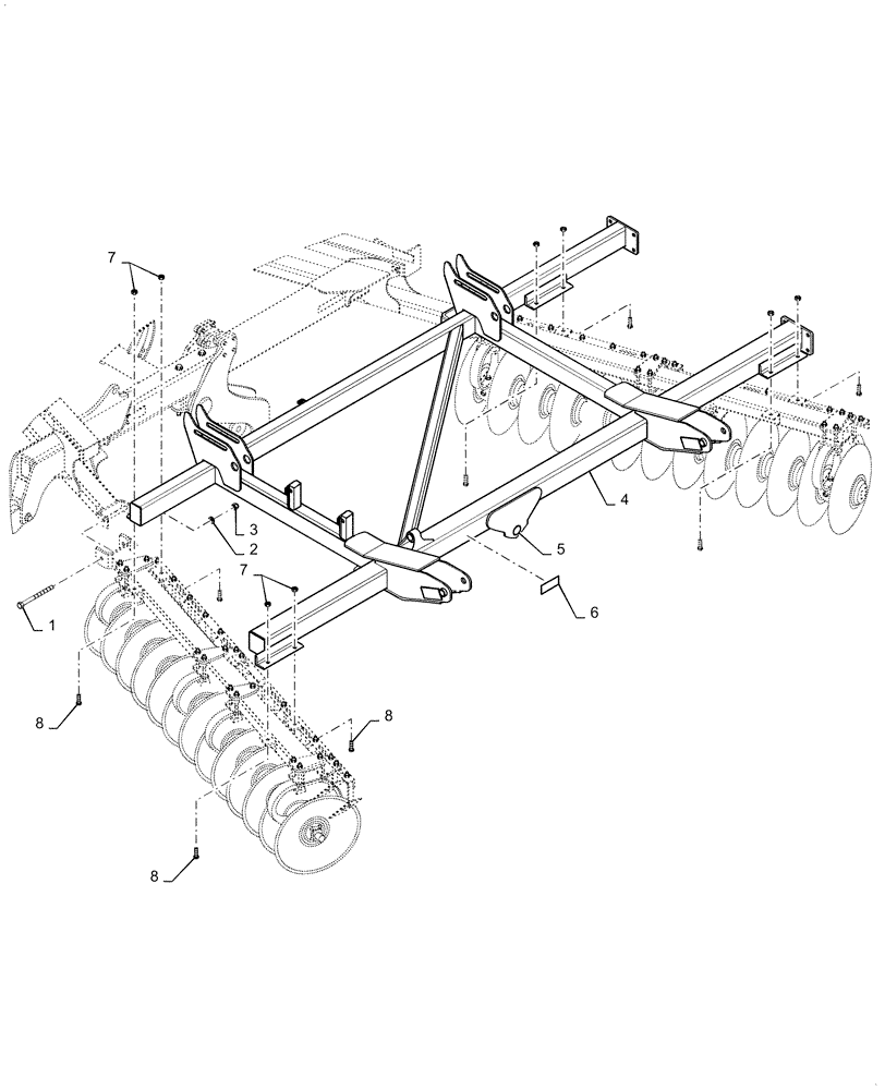 Схема запчастей Case IH TRUE-TANDEM 335VT - (39.100.AA[03]) - INNER WING (39) - FRAMES AND BALLASTING
