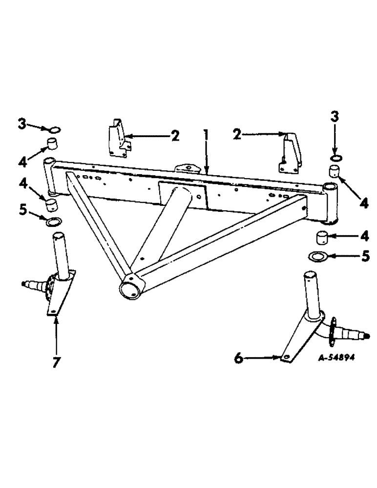 Схема запчастей Case IH VARIOUS - (B-071) - FRONT FRAME AND SPINDLES 