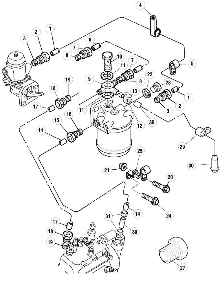 Схема запчастей Case IH C90 - (03-03) - FUEL LINES (03) - FUEL SYSTEM