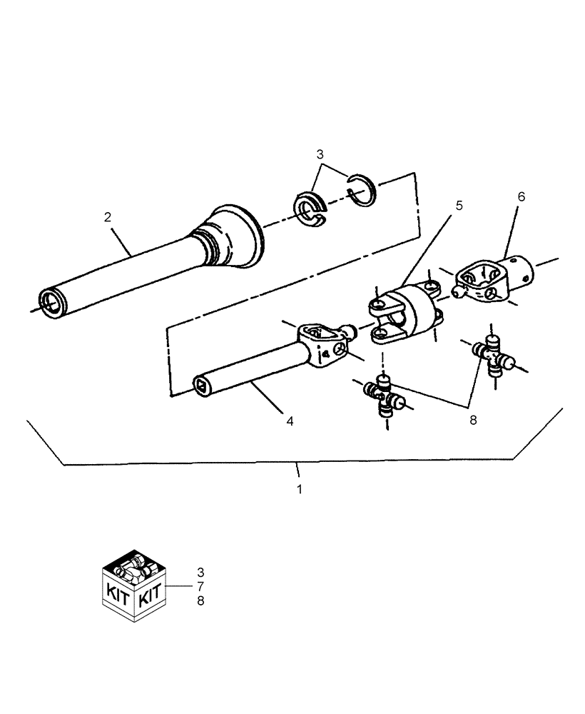 Схема запчастей Case IH BR172 - (302) - FEMALE DRIVELINE (00) - COMPLETE MACHINE