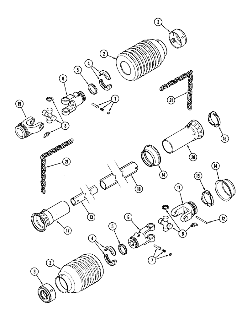 Схема запчастей Case IH 1010 - (9B-34) - KNIFE DRIVE SHAFT, 22.5, 25.0 AND 30.0 FOOT HEADER (WALTERSHIELD) (58) - ATTACHMENTS/HEADERS