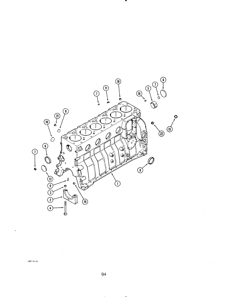 Схема запчастей Case IH 6590 - (094) - CYLINDER BLOCK, 6-590 ENGINE 