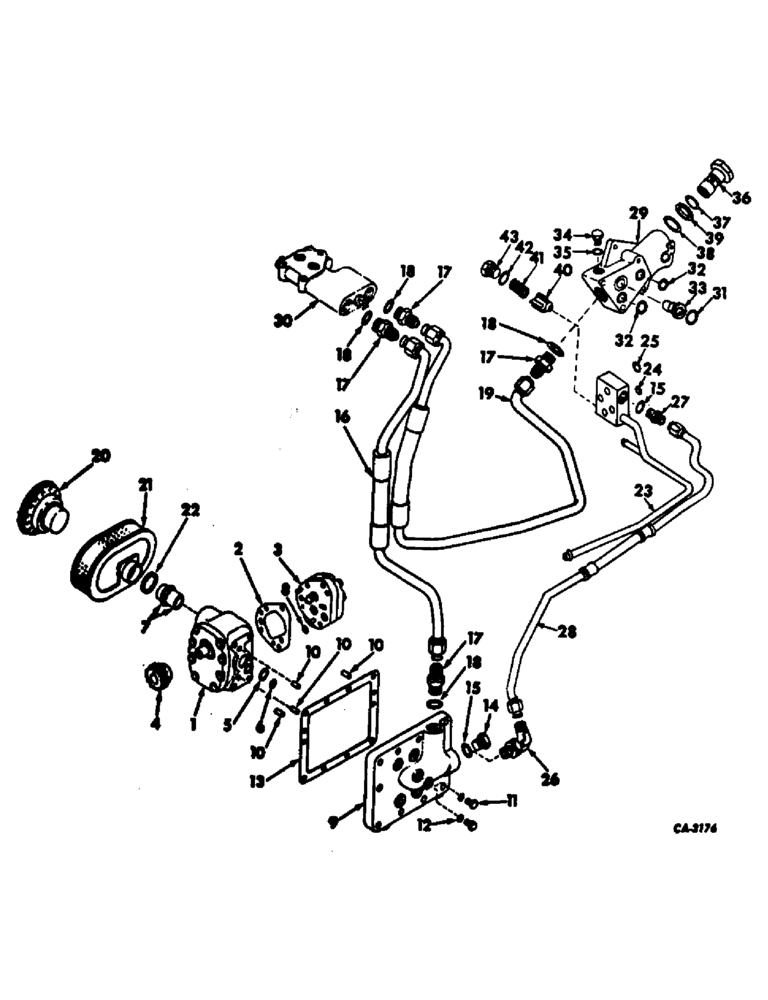 Схема запчастей Case IH 666 - (10-01) - HYDRAULICS, HYDRAULIC POWER SUPPLY, 666 AND 686 GEAR DRIVE TRACTORS (07) - HYDRAULICS