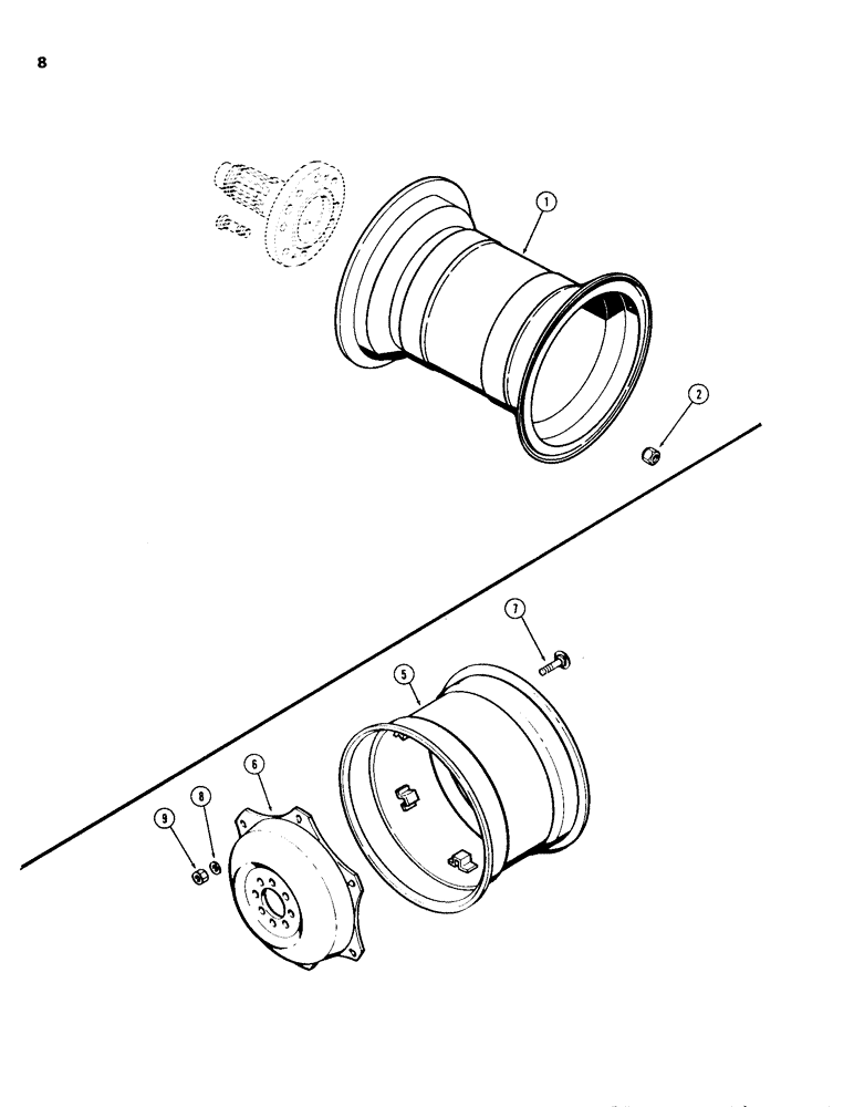 Схема запчастей Case IH 885 - (08) - REAR WHEELS - 885 NARROW ORCHARD (06) - POWER TRAIN