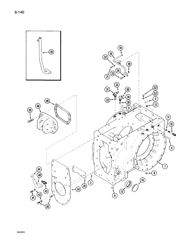 Схема запчастей Case IH 7140 - (6-140) - REAR AXLE HOUSING, TRANSMISSION S/N AJB0014372 THROUGH AJB0053290 (06) - POWER TRAIN