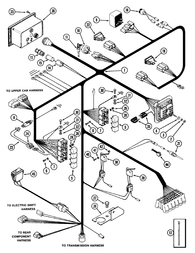 Схема запчастей Case IH 1896 - (4-054) - LOWER CAB HARNESS (04) - ELECTRICAL SYSTEMS