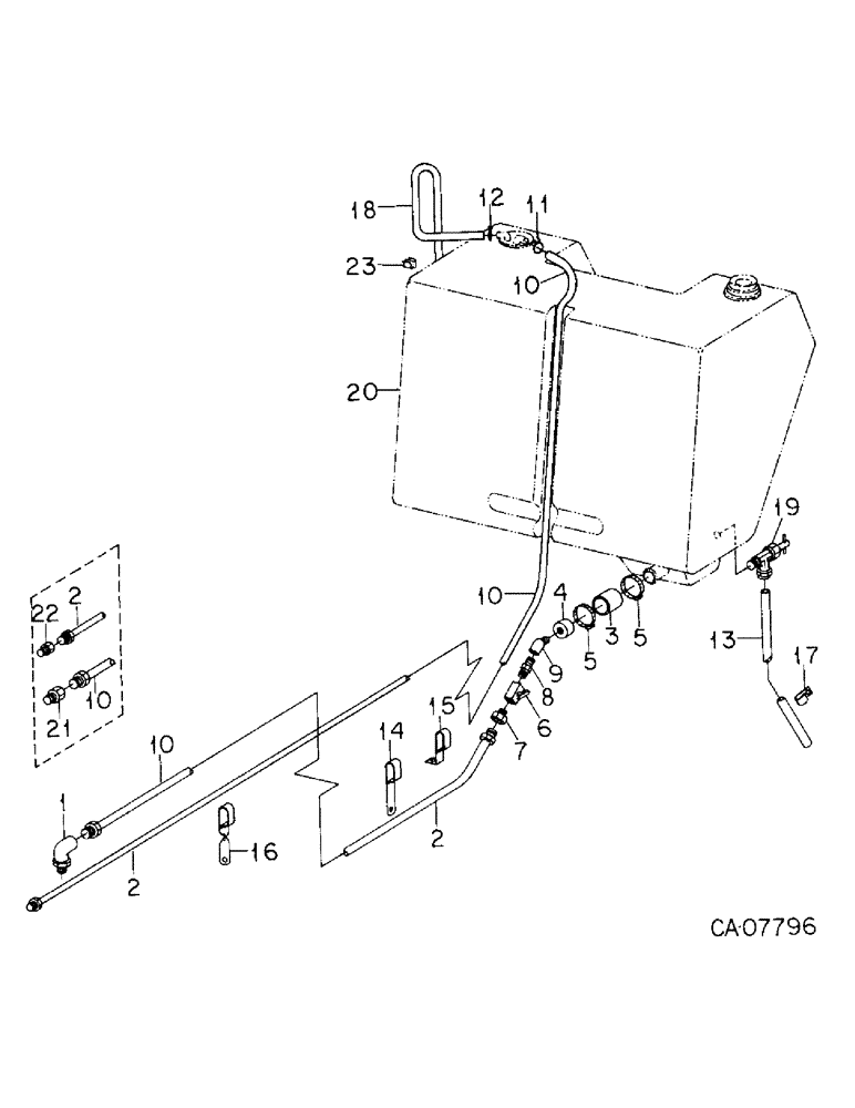Схема запчастей Case IH 3688HC - (12-07) - POWER, FUEL PIPE AND CONNECTIONS, TRACTORS WITHOUT AUXILIARY FUEL TANK Power