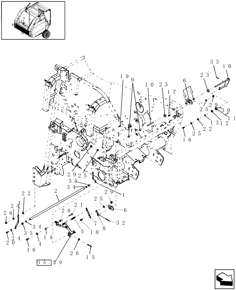 Схема запчастей Case IH RBX453 - (15.68) - NET WRAP, COUNTER ROLL, STATIONARY ROLL & BRAKE TENSION (15) - KNOTTER /WRAPPER