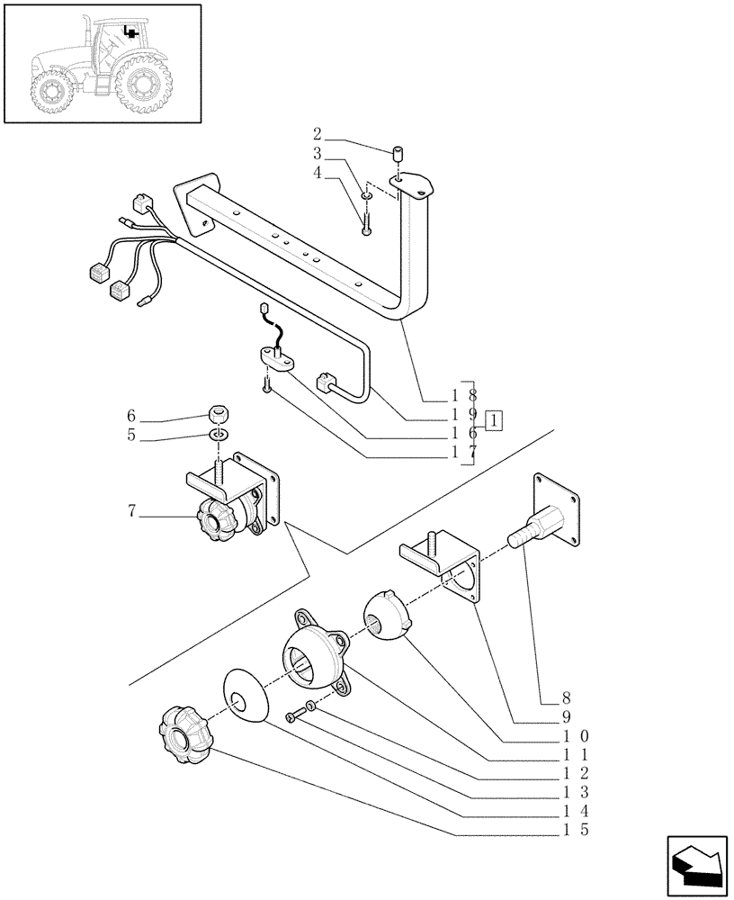 Схема запчастей Case IH PUMA 210 - (1.96.0/03) - (VAR.131/1) PREDISPOSITION FOR VIRTUAL TERMINAL MOUNTED ON IMPLEMENT BRACKET (10) - OPERATORS PLATFORM/CAB