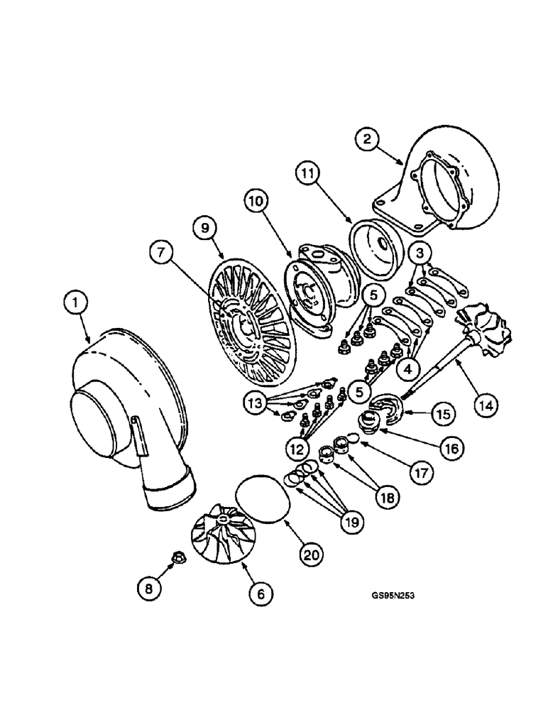 Схема запчастей Case IH DT-466 - (9E-172) - TURBOCHARGER 
