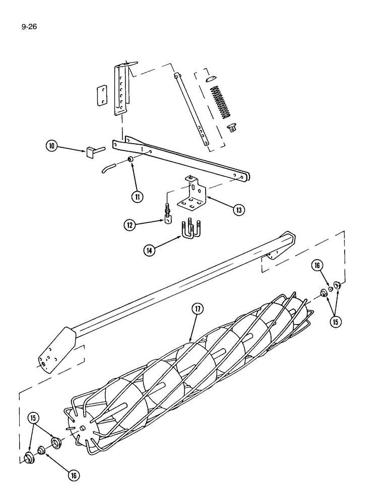Схема запчастей Case IH 365 - (9-26) - ROTARY MULCHER, MACHINES BUILT PRIOR TO P.I.N. 10371 (09) - CHASSIS/ATTACHMENTS