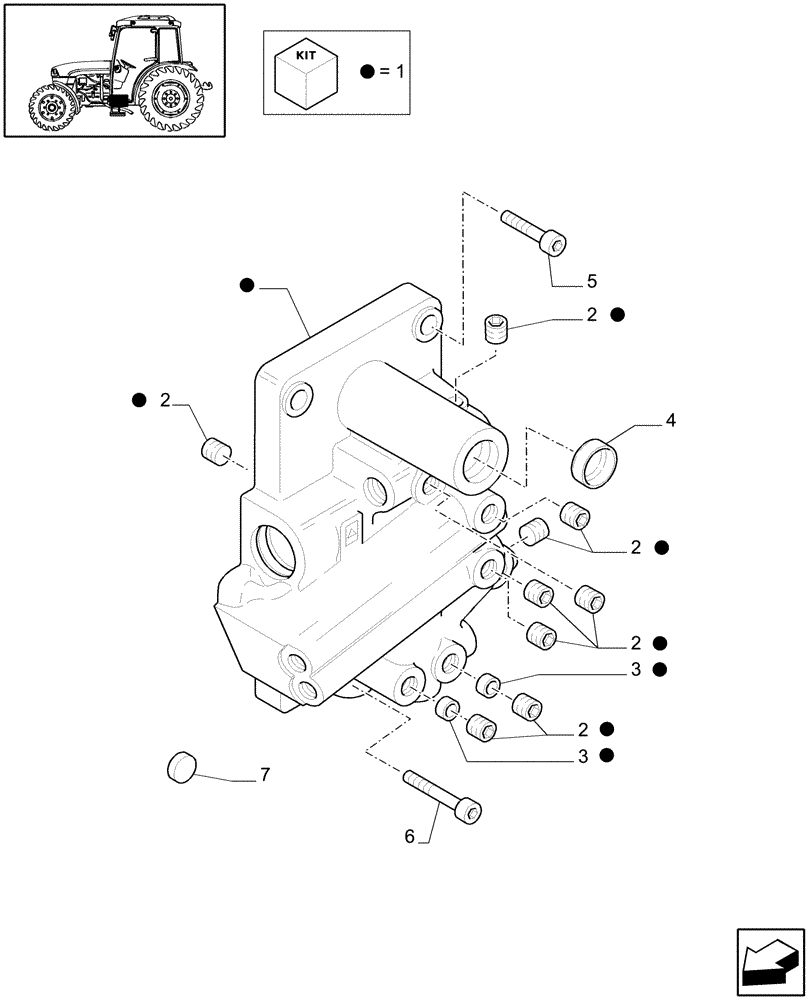 Схема запчастей Case IH JX1085C - (1.27.3/05[02]) - (VAR.275-275/1) 32X16 (30KM/H) TR. W/HI-LO & P. SHUTTLE, W/OIL COOLER - COVER AND CAPS (03) - TRANSMISSION