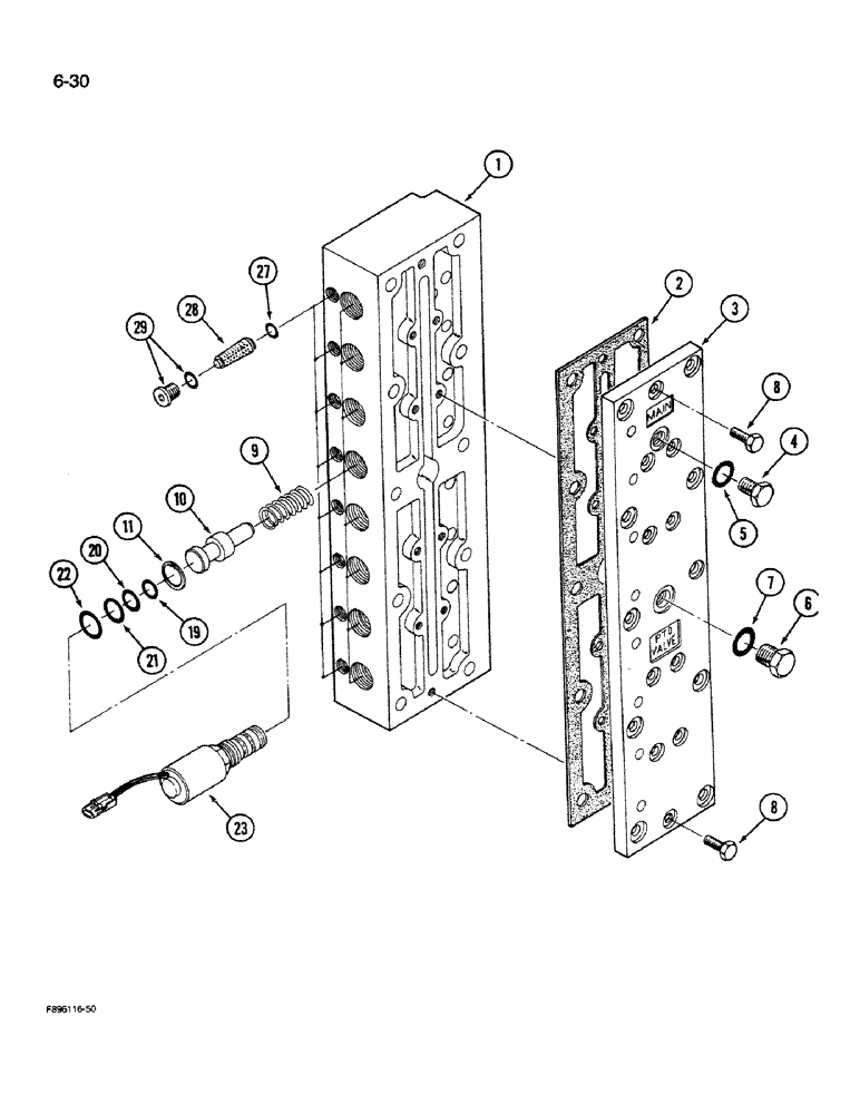 Схема запчастей Case IH 9270 - (6-30) - TRANSMISSION, RANGE SELECTOR VALVE, WITH STEEL ENCASED SOLENOID COILS (CONTD) (06) - POWER TRAIN