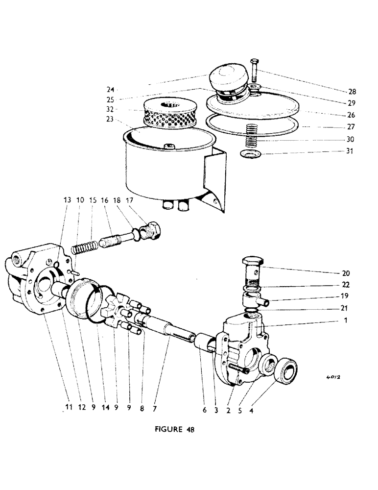 Схема запчастей Case IH 770A - (078) - PUMP AND RESERVOIR, PART OF U733, POWER-ASSISTED STEERING Steering & Front Axle