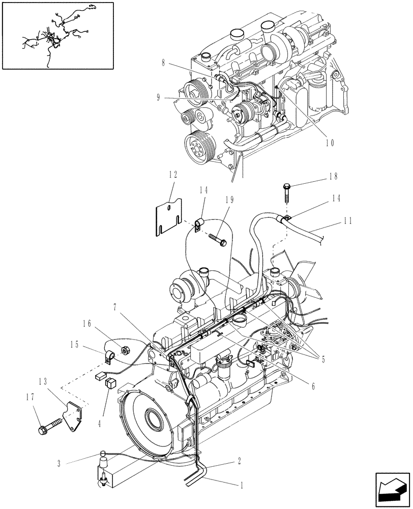Схема запчастей Case IH WDX2302 - (06.04[1]) - ENGINE ELECTRICAL (06) - ELECTRICAL SYSTEMS