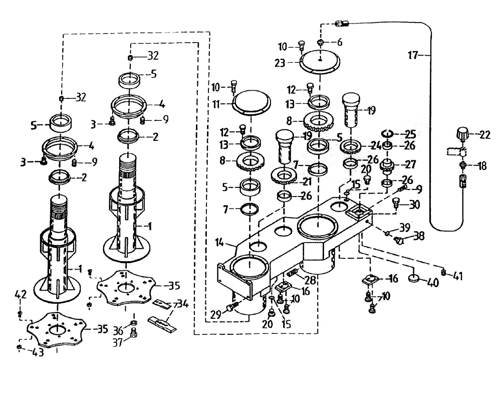 Схема запчастей Case IH 7000 - (A02-30) - GEARBOX - LEG BASECUTTER (FLORIDA OPTION) Mainframe & Functioning Components