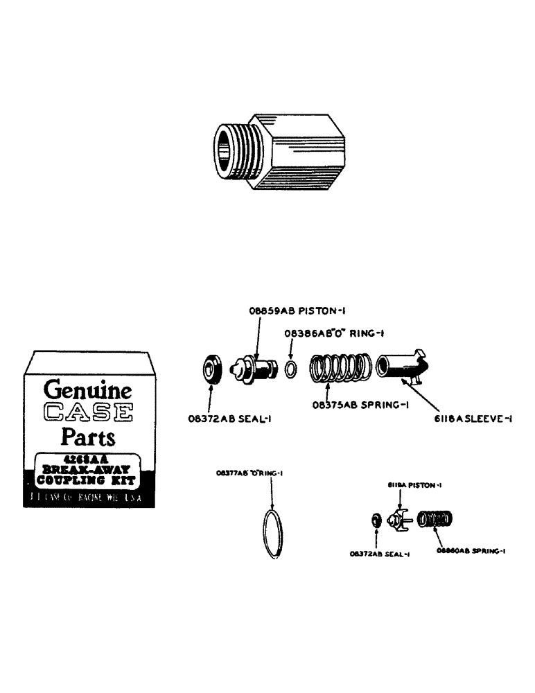 Схема запчастей Case IH DC-SERIES - (170) - HYDRAULIC SINGLE AND DUAL CONTROL UNIT, ADAPTER PLUG FOR BREAK AWAY COUPLINGS (08) - HYDRAULICS