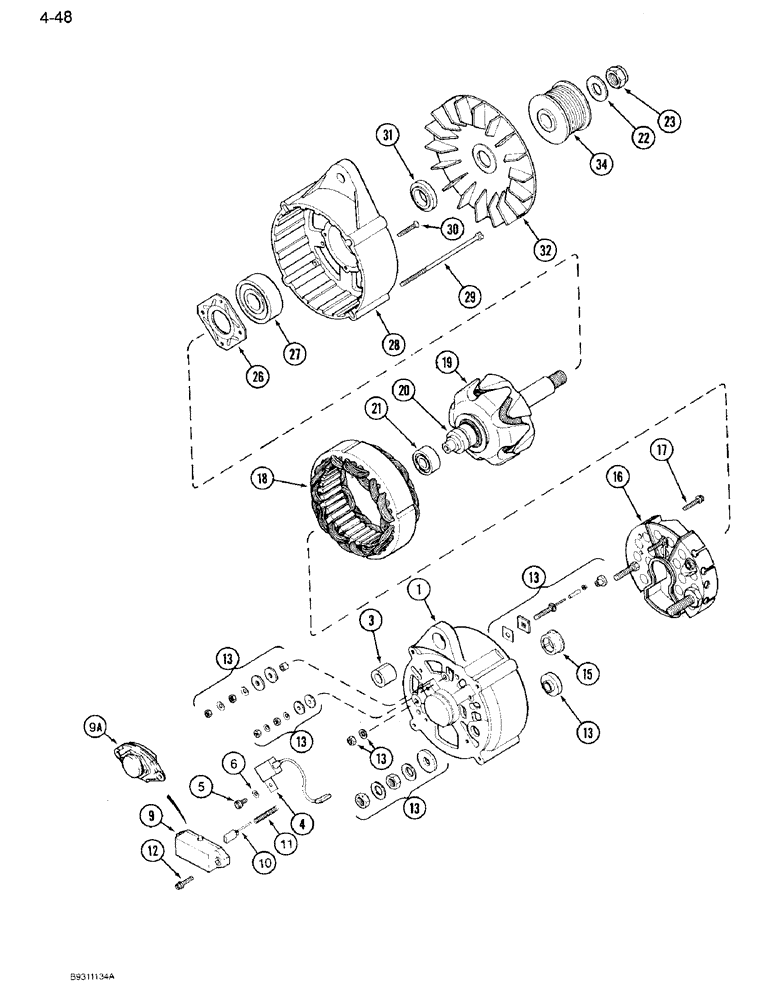 Схема запчастей Case IH 7110 - (4-48) - ALTERNATOR ASSEMBLY (04) - ELECTRICAL SYSTEMS