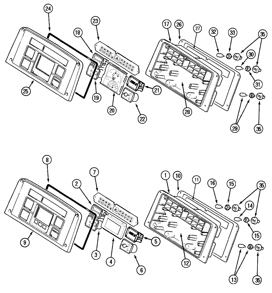 Схема запчастей Case IH MX120 - (04-11) - INSTRUMENT CLUSTER (04) - ELECTRICAL SYSTEMS