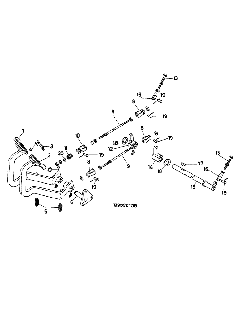 Схема запчастей Case IH 833 - (04-06) - FOOT BRAKE LINKAGE (5.1) - BRAKES