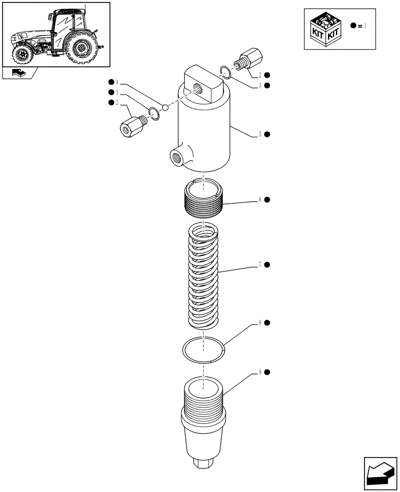 Схема запчастей Case IH FARMALL 95N - (1.68.5/02A) - PARKING LOCK (FOR HI-LO 32+16) (VAR.331286 / 743968) (05) - REAR AXLE