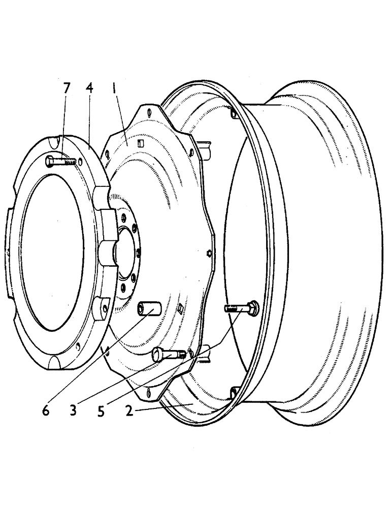 Схема запчастей Case IH 1210 - (L18) - CHASSIS, REAR WHEELS AND BALLAST WEIGHTS, P/N K946553 REAR RIM AND CENTRE ASSEMBLY (12) - CHASSIS