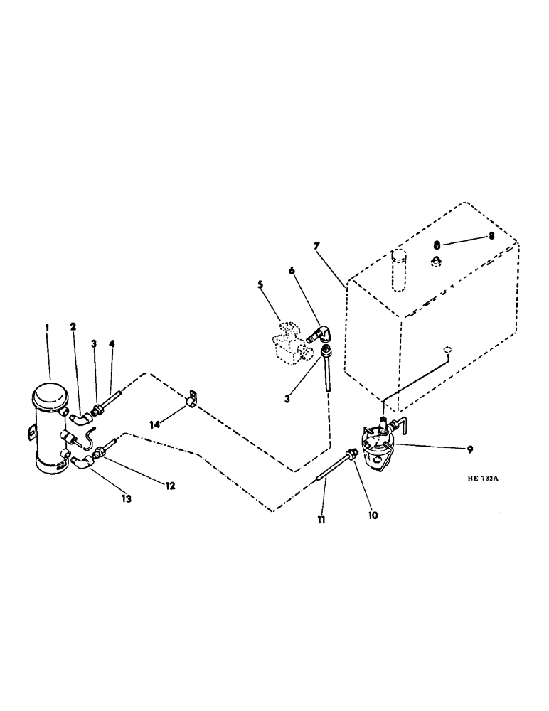 Схема запчастей Case IH 275 - (E-10) - FUEL SYSTEM, FUEL LINES (02) - FUEL SYSTEM