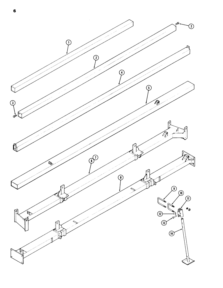 Схема запчастей Case IH 100-SERIES - (06) - TOOLBARS AND SAFETY STAND, SN1605900 AND UP 