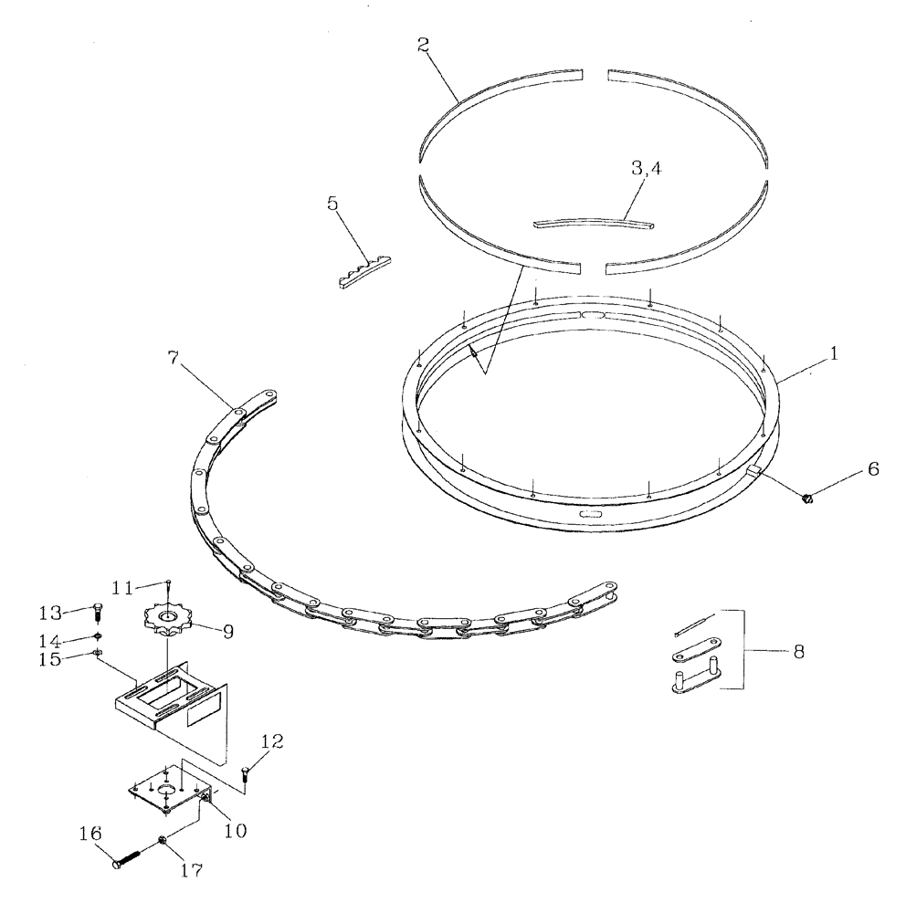 Схема запчастей Case IH 7700 - (A08[04]) - SECONDARY EXTRACTOR HOOD HYDRAULIC SLEW Mainframe & Functioning Components