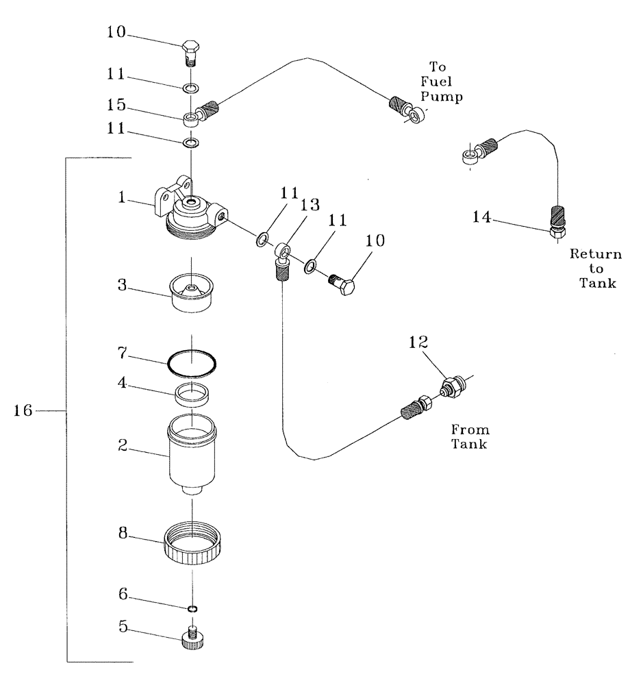 Схема запчастей Case IH 7700 - (C01[02]) - WATER SEPARATOR AND FUEL LINES {108} Engine & Engine Attachments