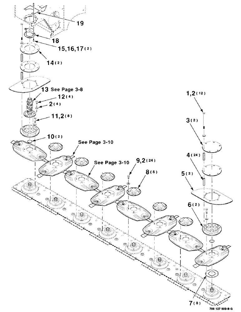 Схема запчастей Case IH 8312 - (3-06) - CUTTER DISC ASSEMBLY (58) - ATTACHMENTS/HEADERS