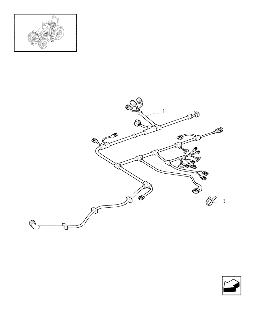 Схема запчастей Case IH MXU115 - (1.75.4/03[03B]) - (VAR.110-120-300-300/1) TRANSMISSION 12X12 - CABLE EXTENSION - L/CAB - D5158 (06) - ELECTRICAL SYSTEMS