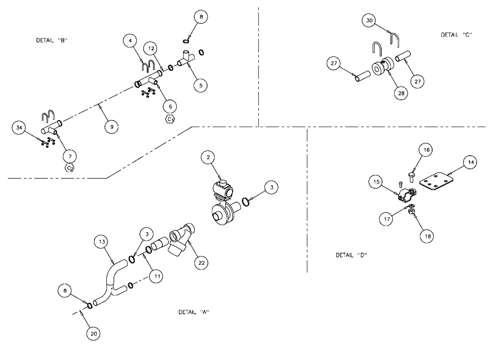 Схема запчастей Case IH FLX610 - (05-042) - NOZZLE CIRCUIT, 60/85 BOOM, 3 SECTION, 60" SPACING Liquid Plumbing