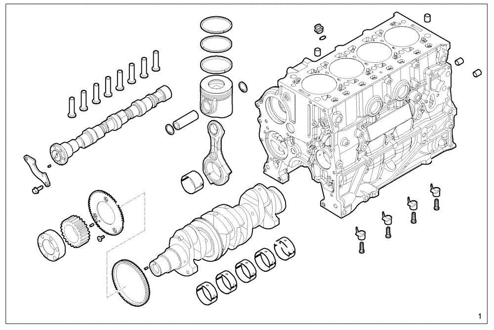 Схема запчастей Case IH F5AE9484G A006 - (0200.038) - STRIPPED ENGINE 