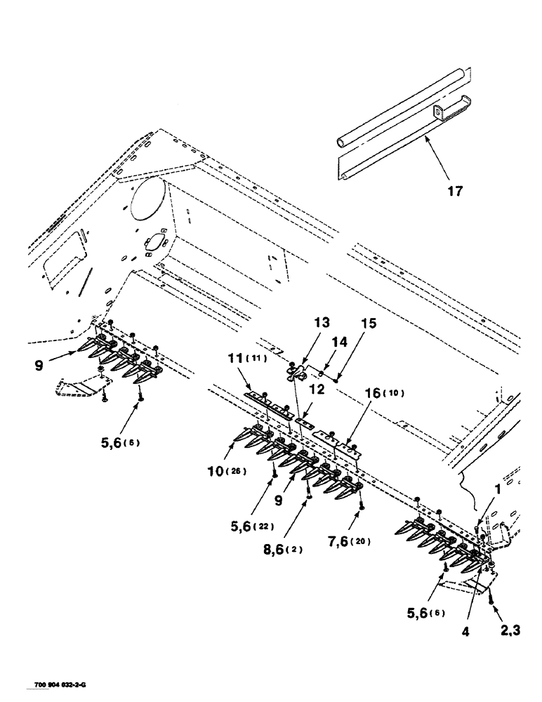 Схема запчастей Case IH SC414 - (3-08) - HOLDDOWN AND GUARD ASSEMBLY, RANGE GUARD, 14 FOOT (09) - CHASSIS