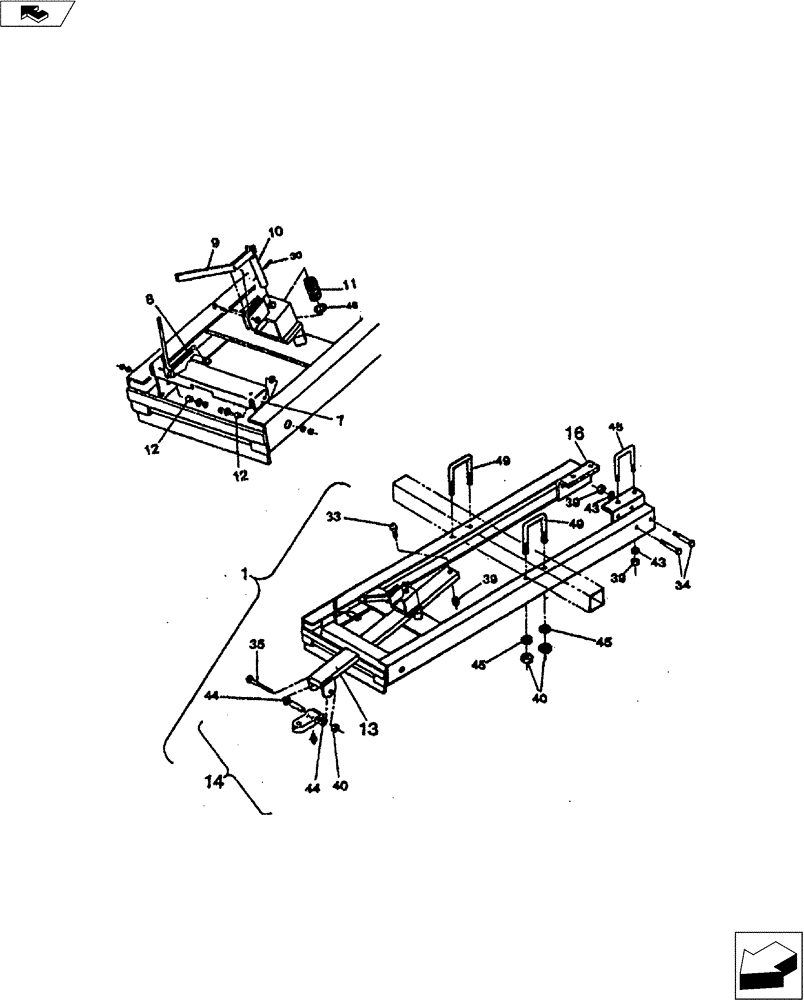 Схема запчастей Case IH FERTILIZER - (39.110.04) - REAR HITCH ASSEMBLY (39) - FRAMES AND BALLASTING