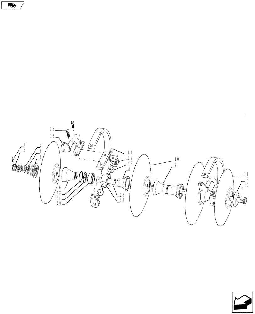 Схема запчастей Case IH 870 - (75.200.09) - DISC, ASSY, TRUNNION (75) - SOIL PREPARATION