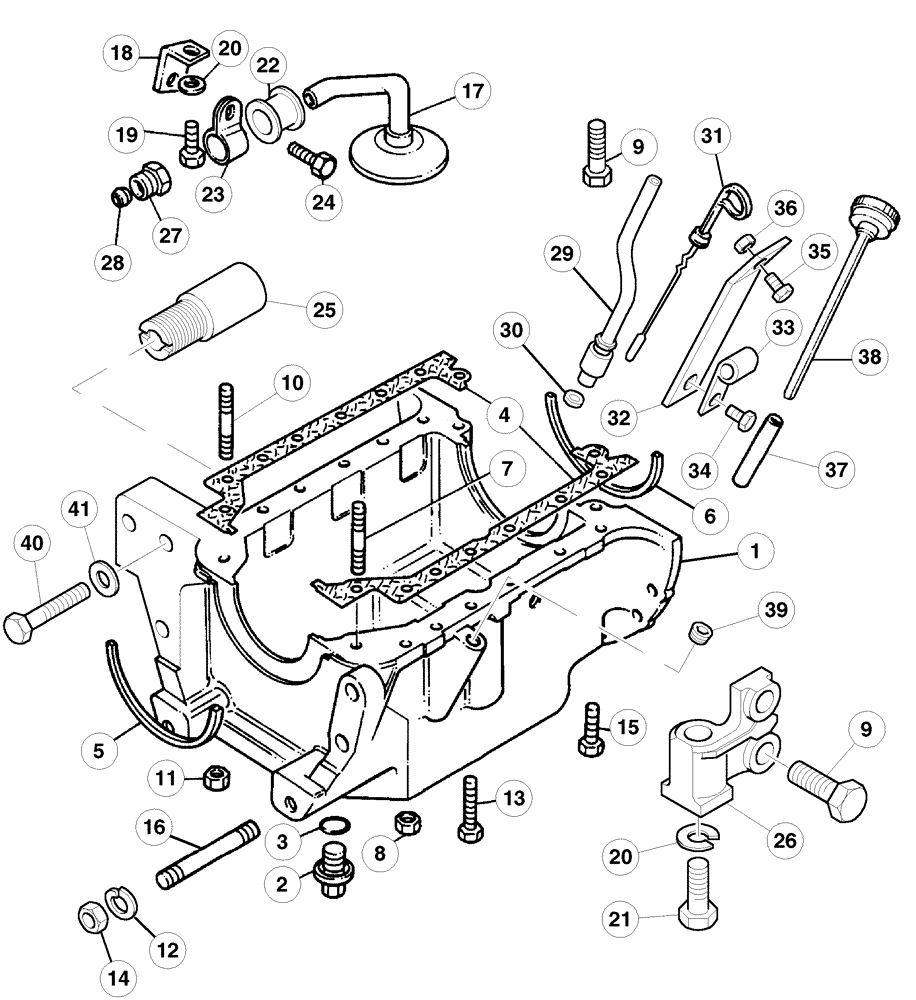 Схема запчастей Case IH C50 - (02-29) - OIL PAN (02) - ENGINE
