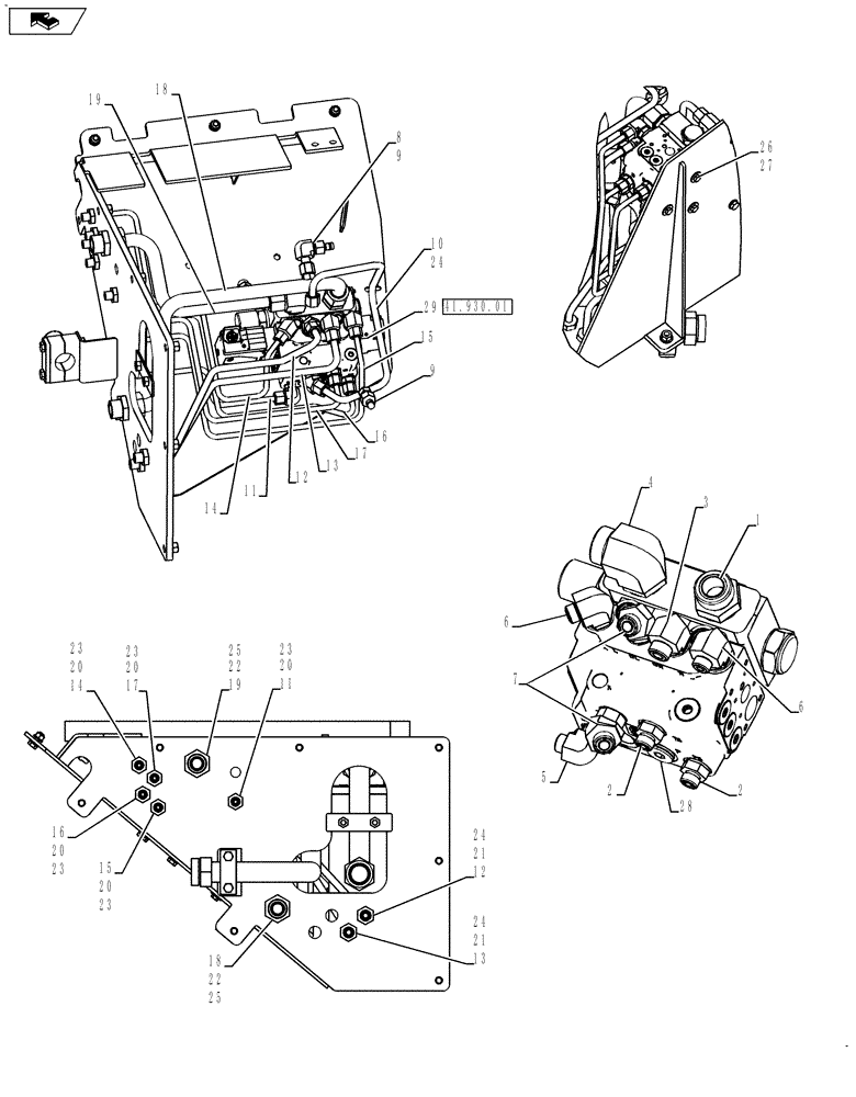 Схема запчастей Case IH QUADTRAC 450 - (41.920.02) - AUTOGUIDANCE - VALVE, VALVE FITTINGS, & PLUMBING - QUADTRAC (41) - STEERING