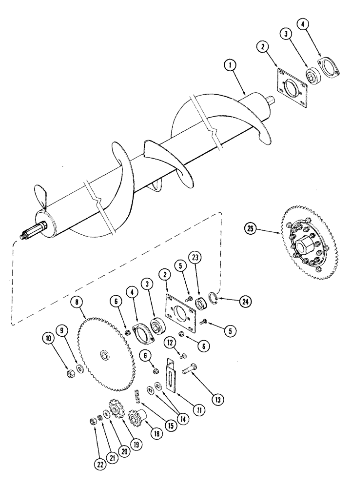 Схема запчастей Case IH 1043 - (09-27) - AUGER - DRIVE (1043, 1044, 1054, 1063), JJC0335001 - (09) - CHASSIS