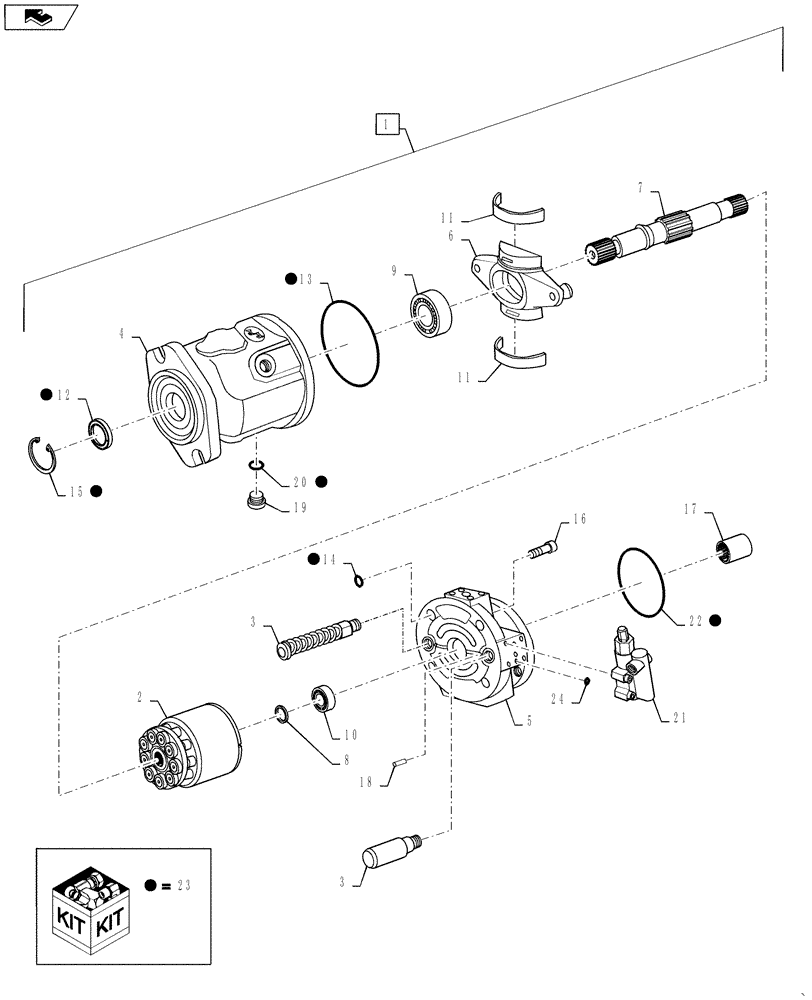 Схема запчастей Case IH STEIGER 500 - (35.106.05) - HYDRAULIC PUMP - HIGH OUTPUT HYDRAULICS - PISTON PUMP, 100CC (35) - HYDRAULIC SYSTEMS