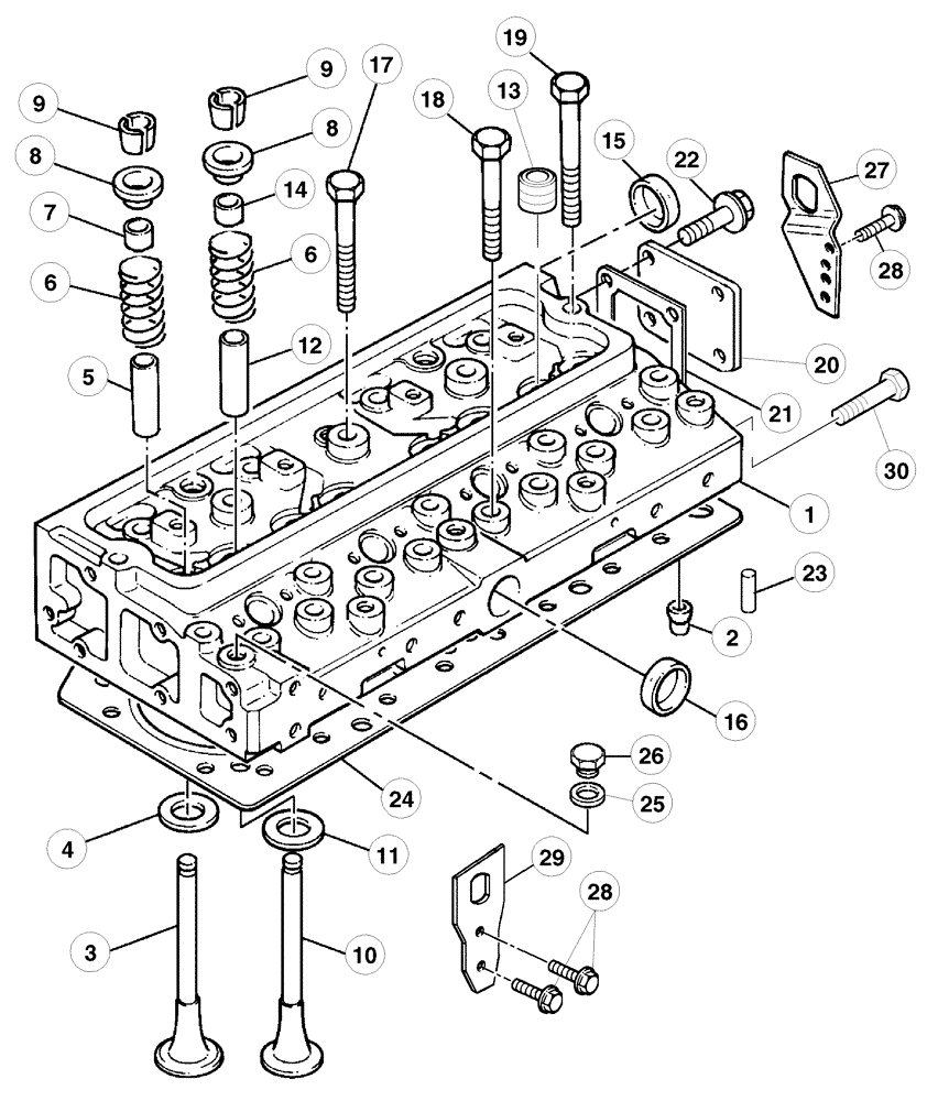 Схема запчастей Case IH CX70 - (02-34) - CYLINDER HEAD, CX70 (02) - ENGINE