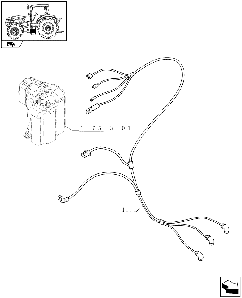 Схема запчастей Case IH PUMA 125 - (1.75.3[02]) - BATTERY CABLES (06) - ELECTRICAL SYSTEMS