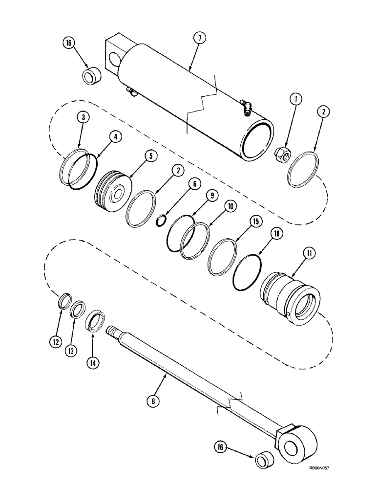 Схема запчастей Case IH L650 - (8-52) - CYLINDER ASSY - LIFT (L650), 82.55 MM (3.25 IN) ID X 724 MM (28.5 IN) STRK (08) - HYDRAULICS