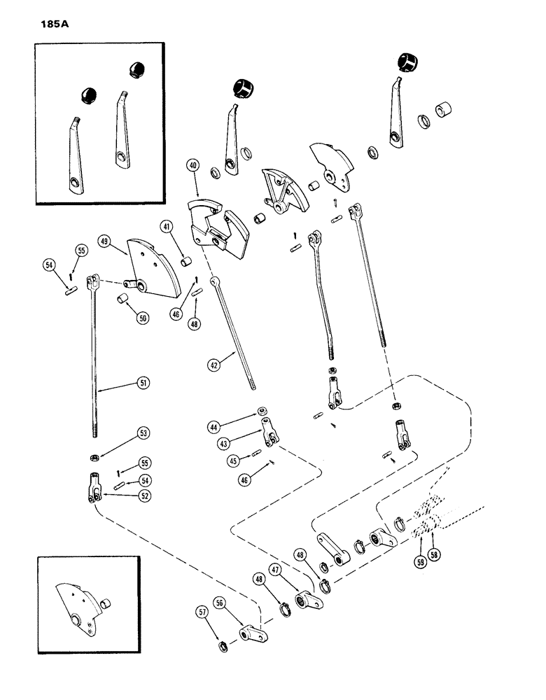 Схема запчастей Case IH 870 - (185A) - GEAR AND RANGE SHIFT LINKAGE, MECHANICAL SHIFT (06) - POWER TRAIN