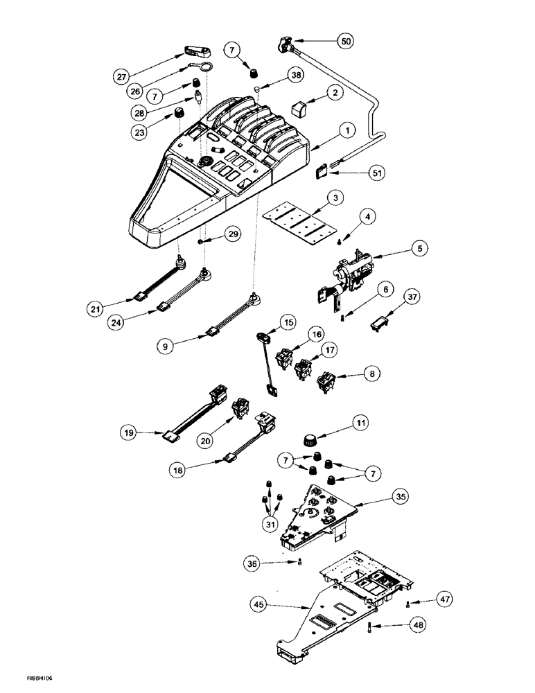Схема запчастей Case IH MX220 - (4-050) - CONTROLS, RIGHT-HAND CONSOLE (04) - ELECTRICAL SYSTEMS
