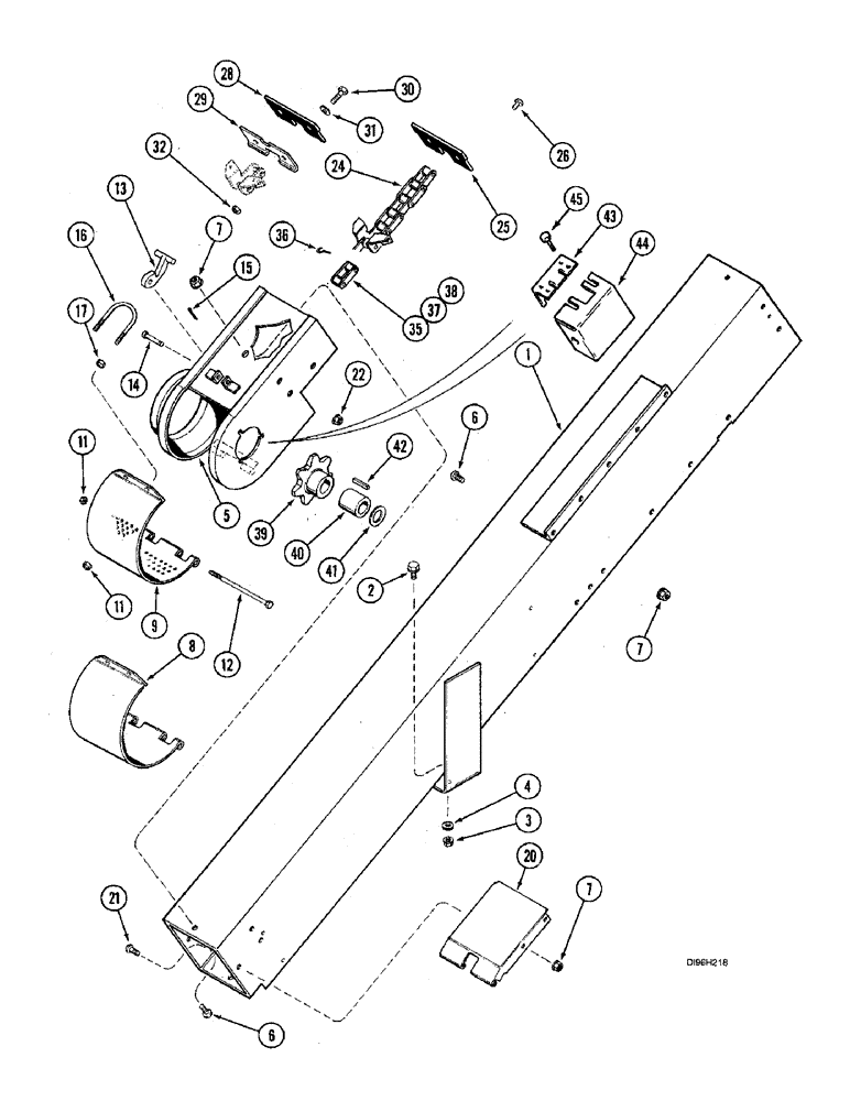 Схема запчастей Case IH 2166 - (9D-32) - TAILINGS ELEVATOR, HOUSING AND CONVEYOR (16) - GRAIN ELEVATORS & AUGERS